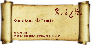 Kerekes Ármin névjegykártya