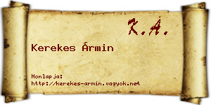 Kerekes Ármin névjegykártya