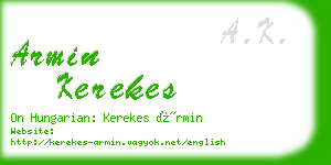 armin kerekes business card